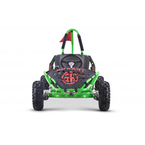 Rychlá motokára Dragon na baterii Zelená 30 km/h + Motor 1000 W + Nafouknutá kola + Nastavení sedadla + Pásy