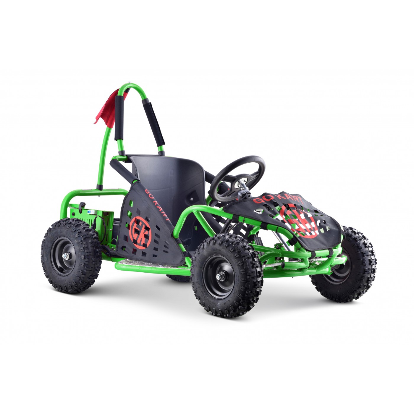Rychlá motokára Dragon na baterii Zelená 30 km/h + Motor 1000 W + Nafouknutá kola + Nastavení sedadla + Pásy