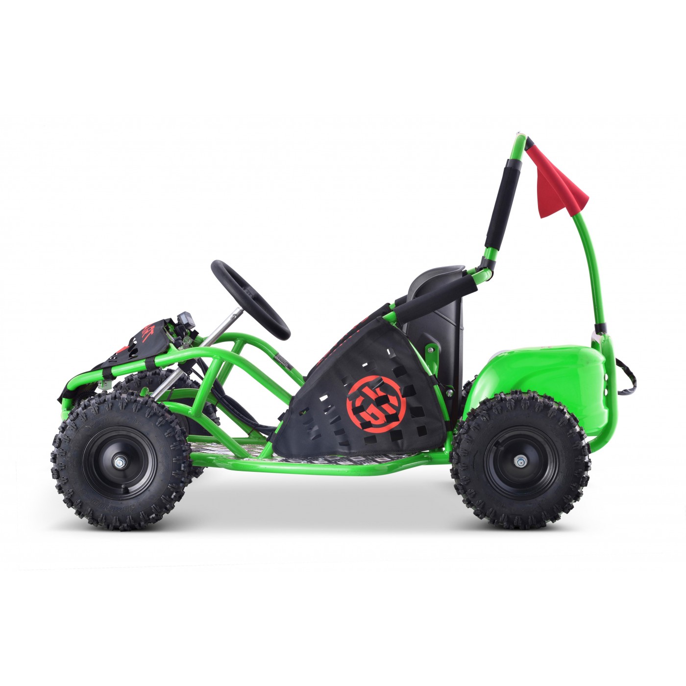 Rychlá motokára Dragon na baterii Zelená 30 km/h + Motor 1000 W + Nafouknutá kola + Nastavení sedadla + Pásy