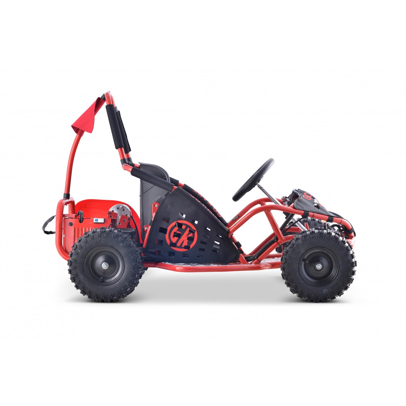 Rychlá dračí motokára pro akumulátor Červená 30km/h + Motor 1000W + Nafouknutá kola + Nastavení sedadla + Pásy
