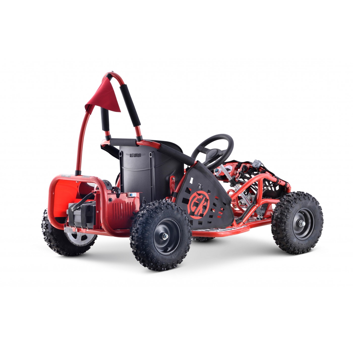 Rychlá dračí motokára pro akumulátor Červená 30km/h + Motor 1000W + Nafouknutá kola + Nastavení sedadla + Pásy