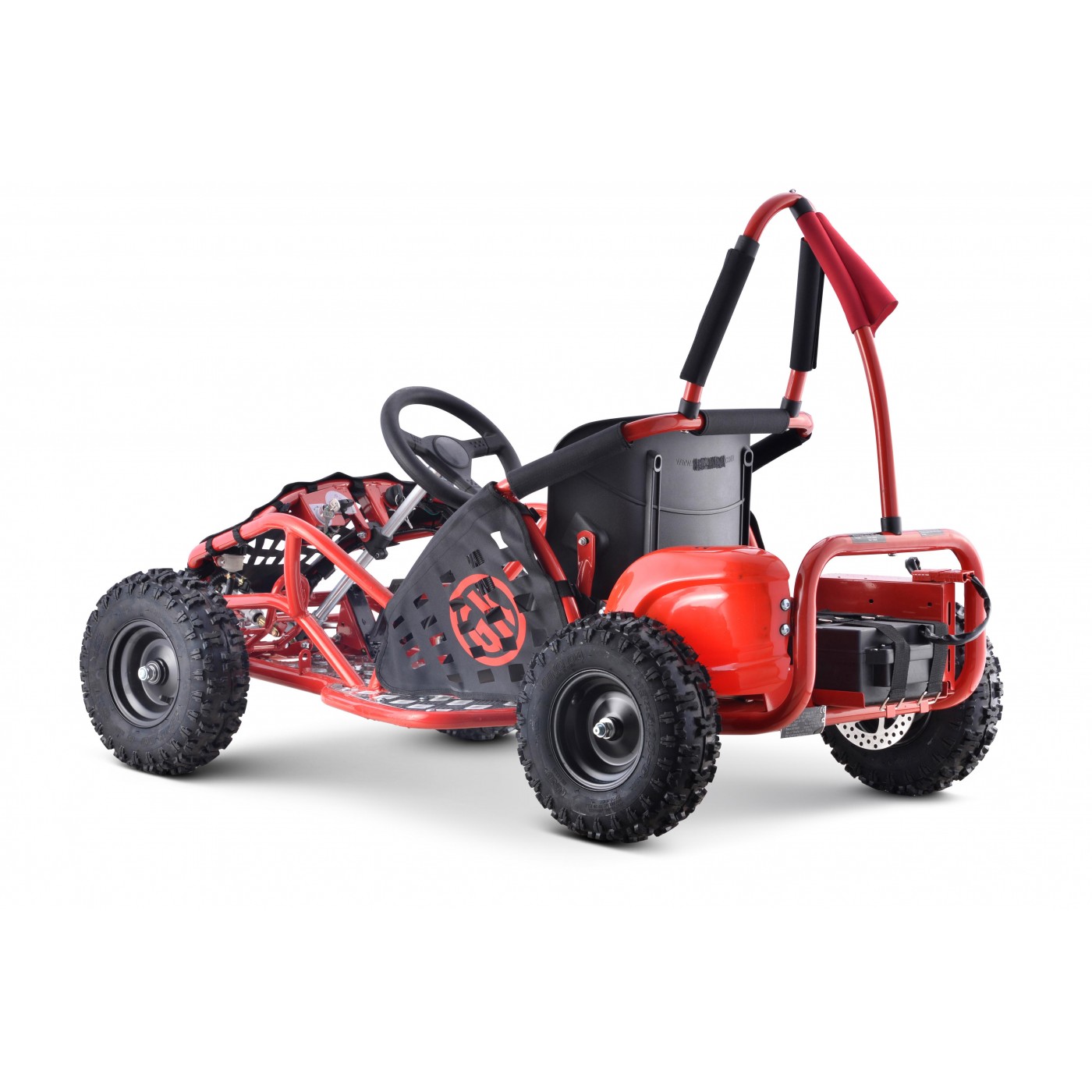 Rychlá dračí motokára pro akumulátor Červená 30km/h + Motor 1000W + Nafouknutá kola + Nastavení sedadla + Pásy