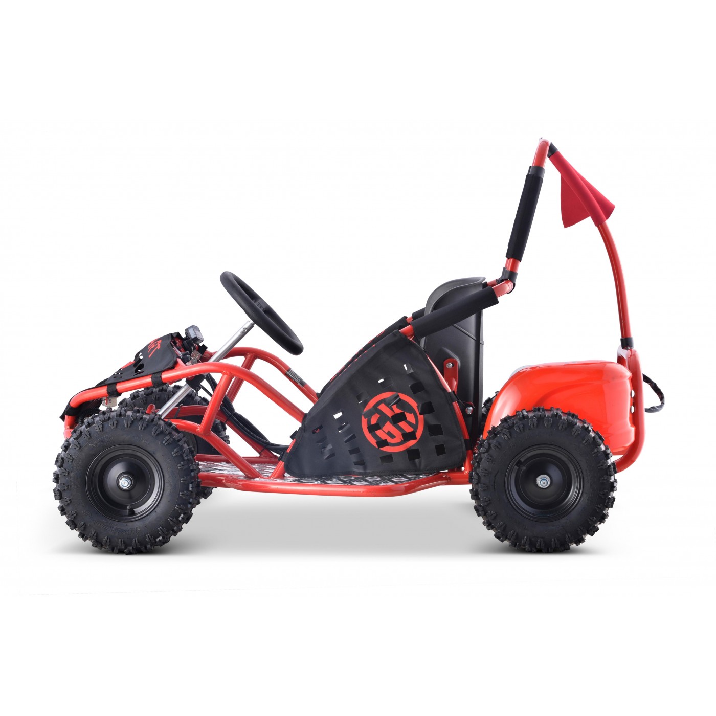 Rychlá dračí motokára pro akumulátor Červená 30km/h + Motor 1000W + Nafouknutá kola + Nastavení sedadla + Pásy