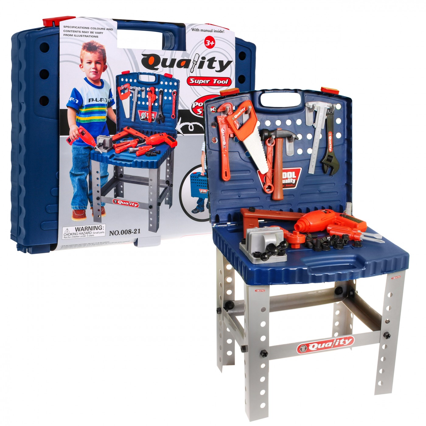 Dětská dílna 2v1 3Přenosný kufr DIY Stolní nářadí