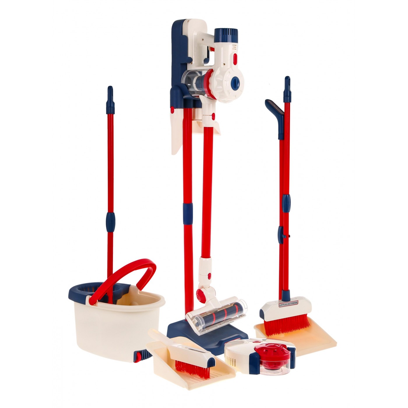 Dětská čisticí sada 6v1 3+ Interaktivní vysavač pro domácnost Robot Mop Lopata na koště