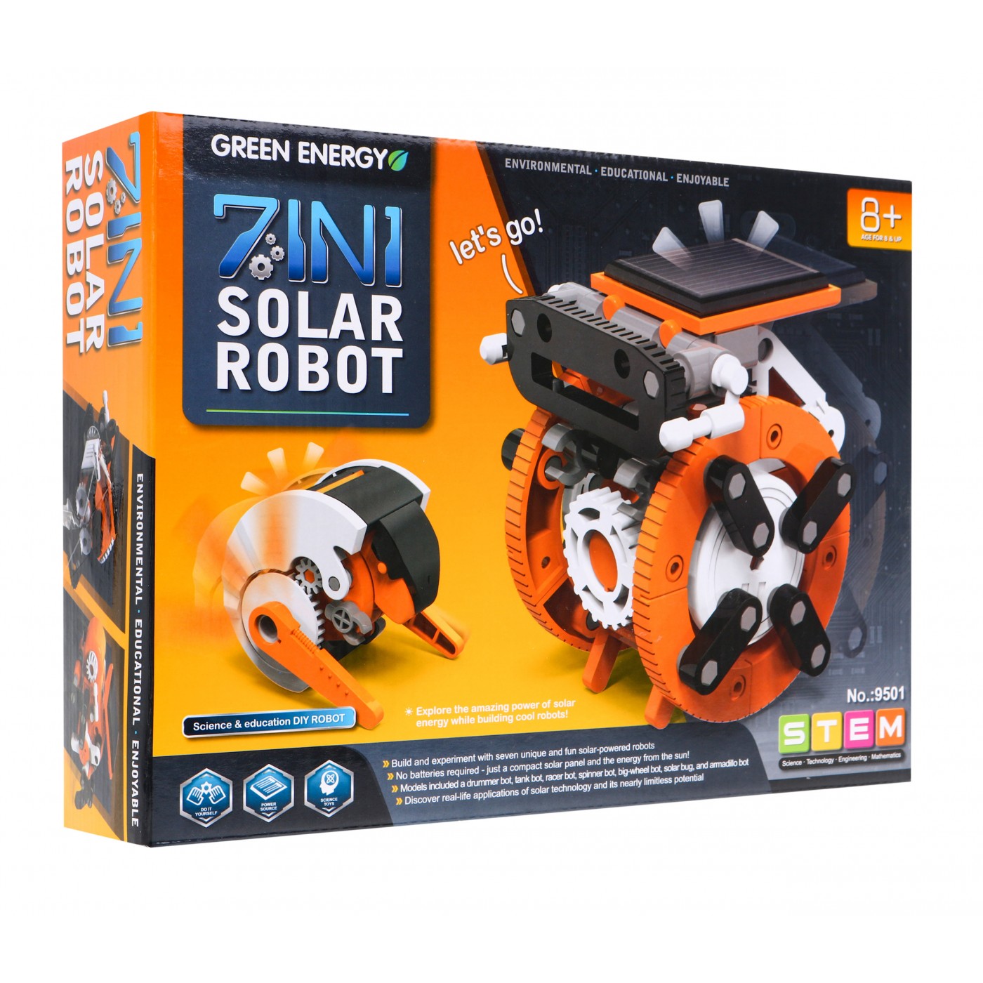Sada solárních robotů k sestavení 7v1 pro děti 8+ interaktivních funkcí