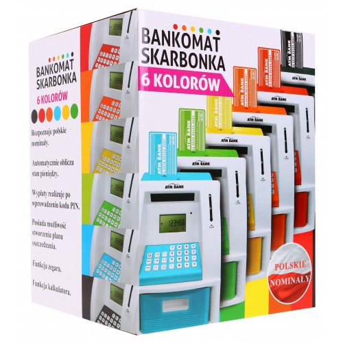 Bankomat pokladnička pro děti 3+ zelené interaktivní funkce + Karta do bankomatu