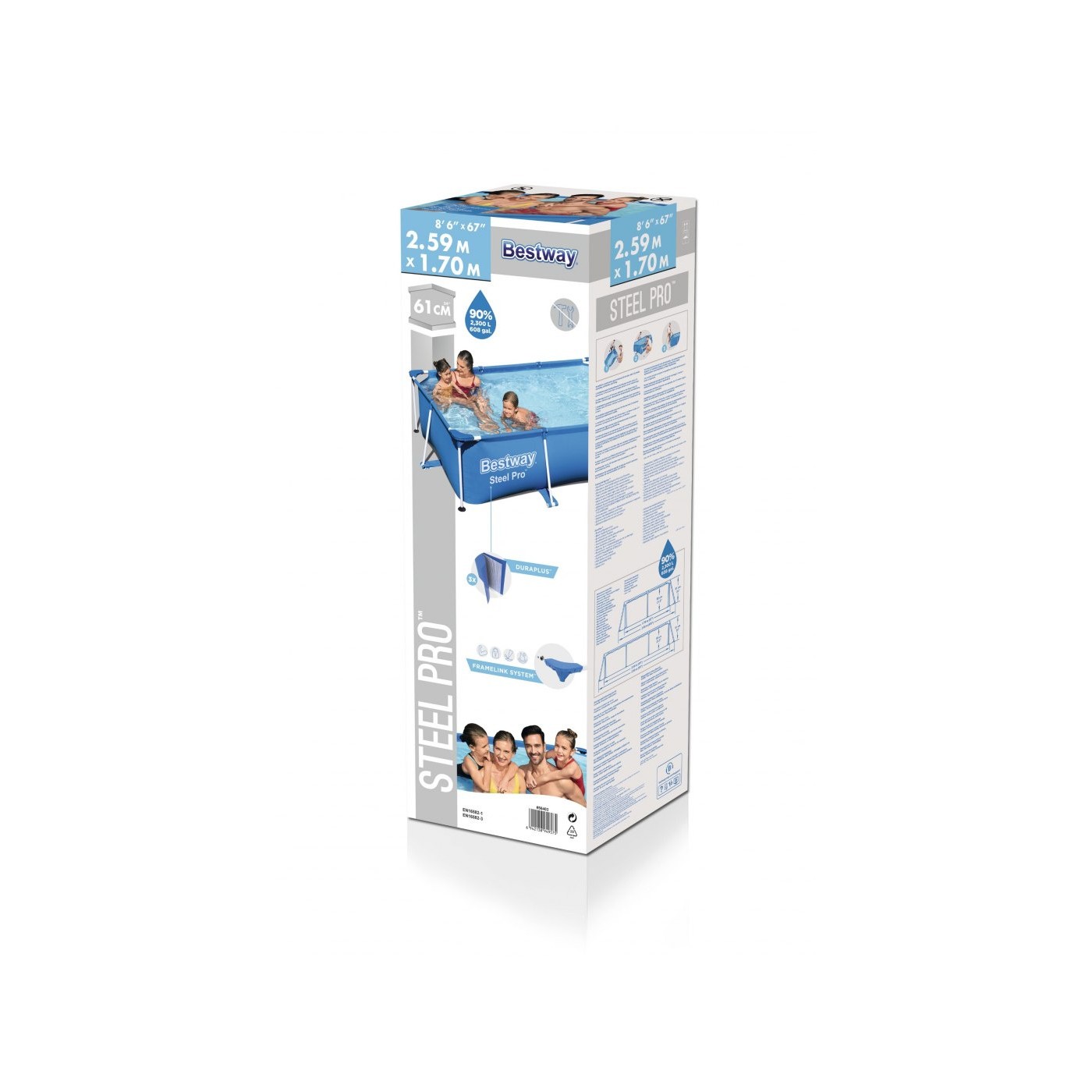 BESTWAY Jr Steel Pro Zahradní nerezový bazén 259x170x61cm