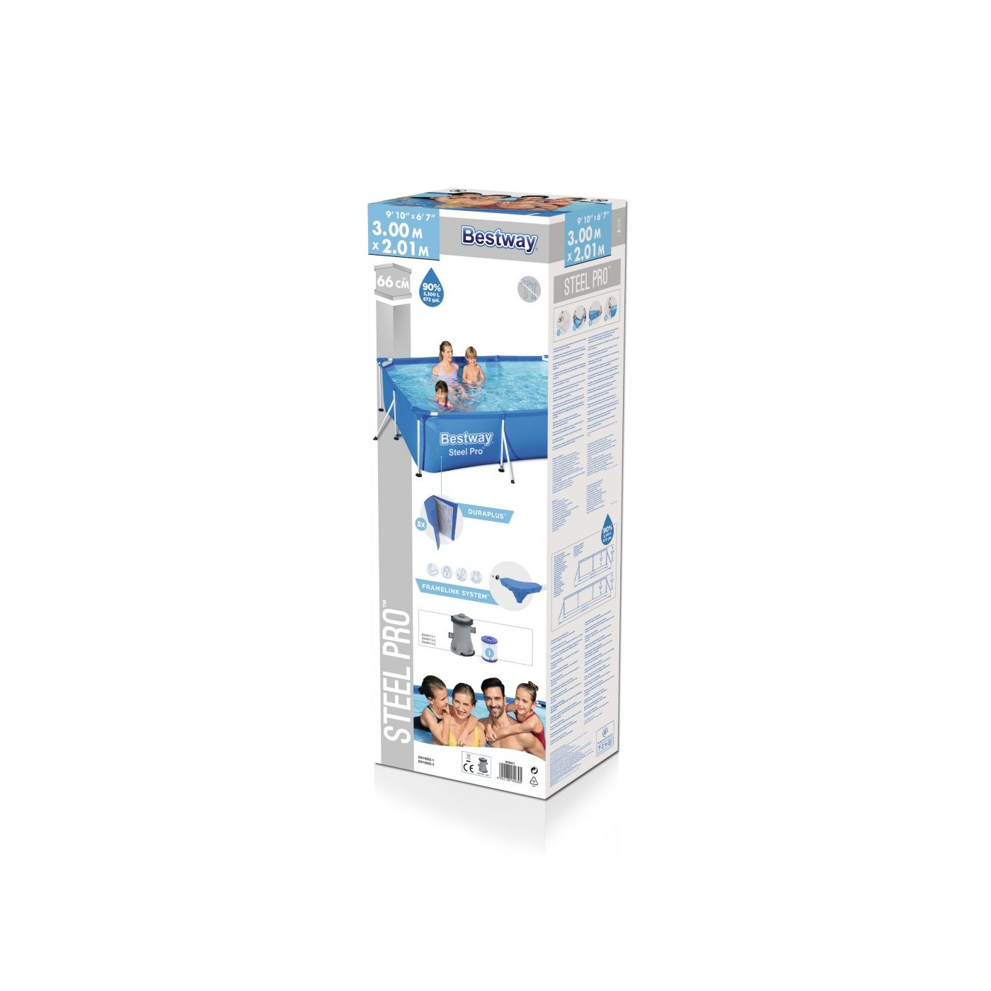 BESTWAY 3v1 Deluxe Steel Pro Steel Pool 300x201x66cm + Pumpa + Filtr