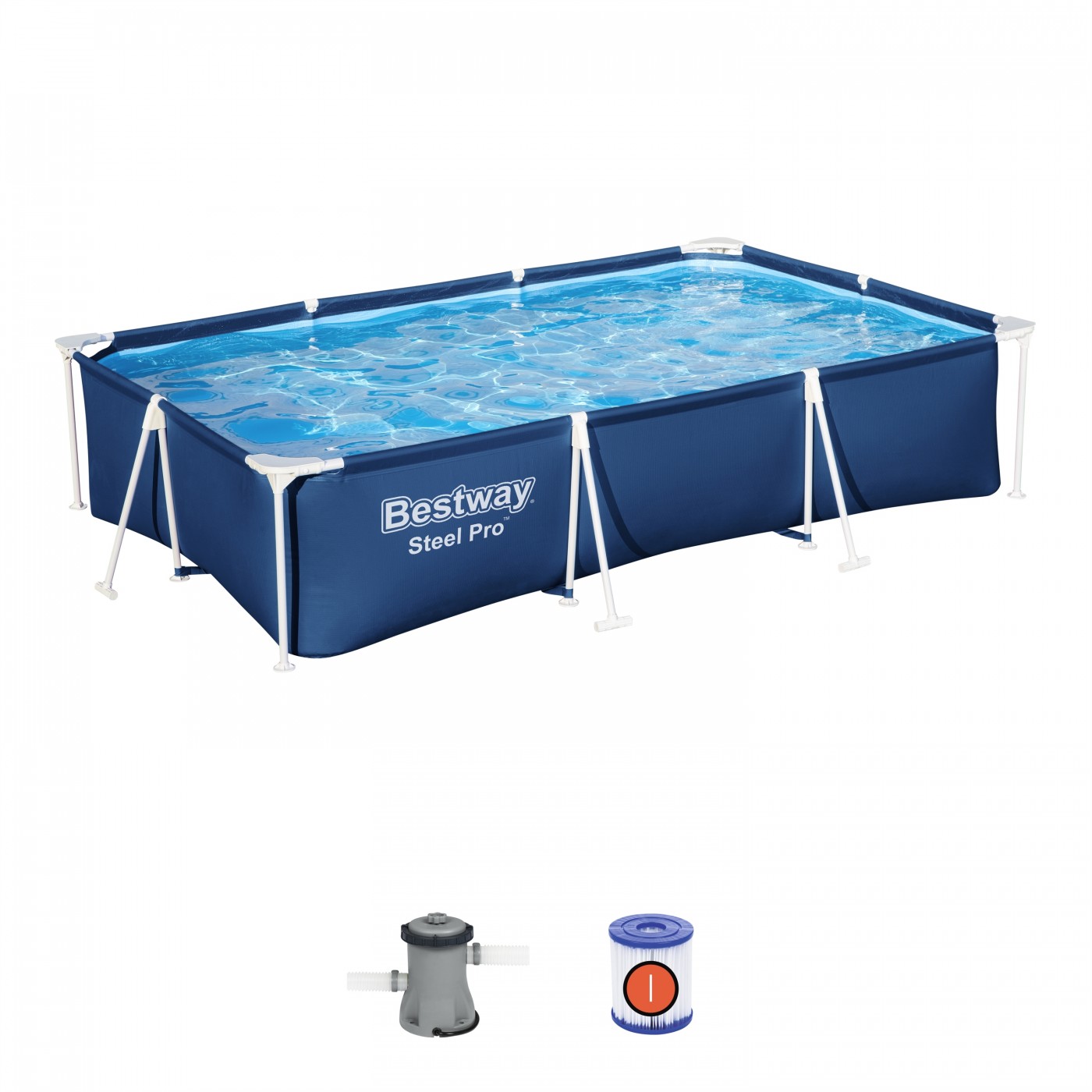 Deluxe Steel Pro Steel POOL 300X201X66 Filtr  BESTWAY 3V1 + Čerpadlo + Filtr