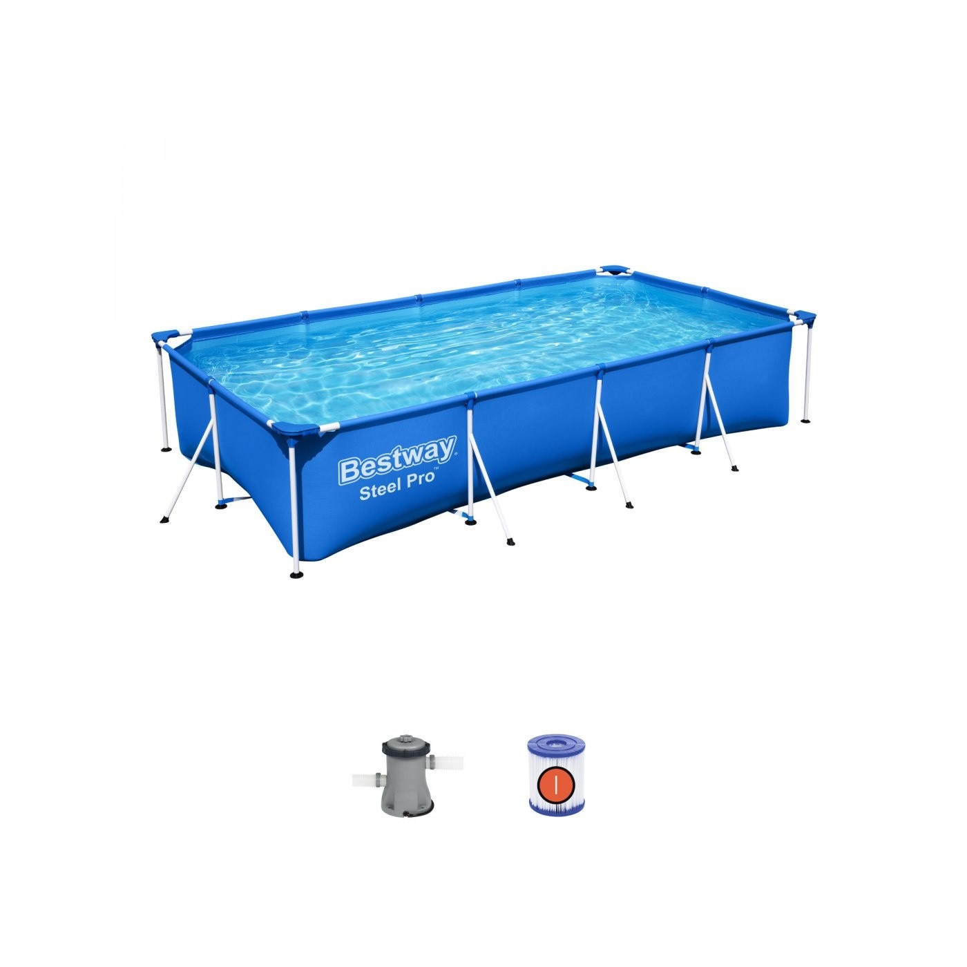 Ocelový BAZÉN BESTWAY Family Steel Pro 3v1 400x211x81cm + čerpadlo + filtr