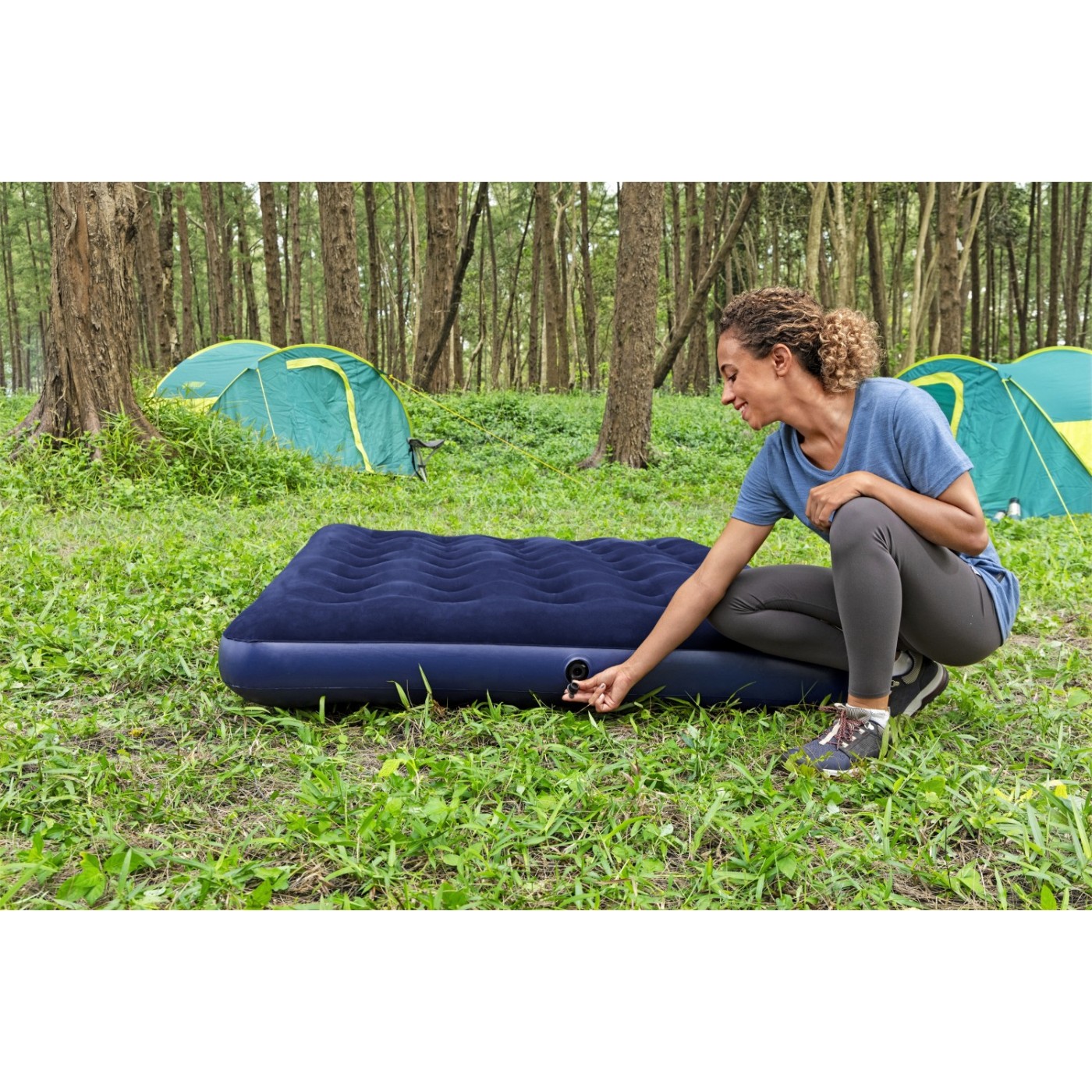 Nafukovací cestovní matrace BESTWAY 191x137x22cm pro 2 osoby Aeroluxe + opravná tyč