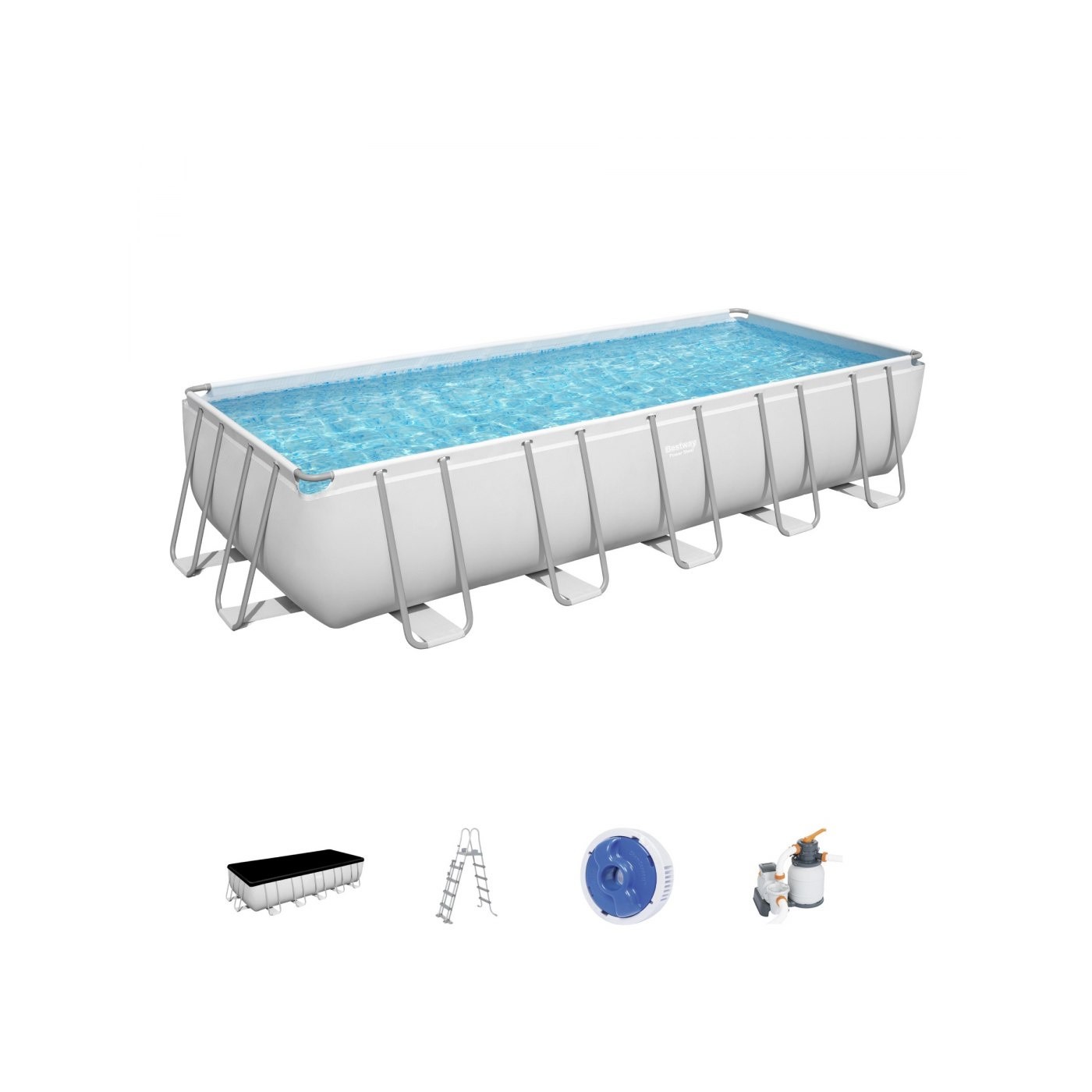 BESTWAY 640x274x132cm 21x9FT 6v1 rámový bazén Power Steel + pískové čerpadlo