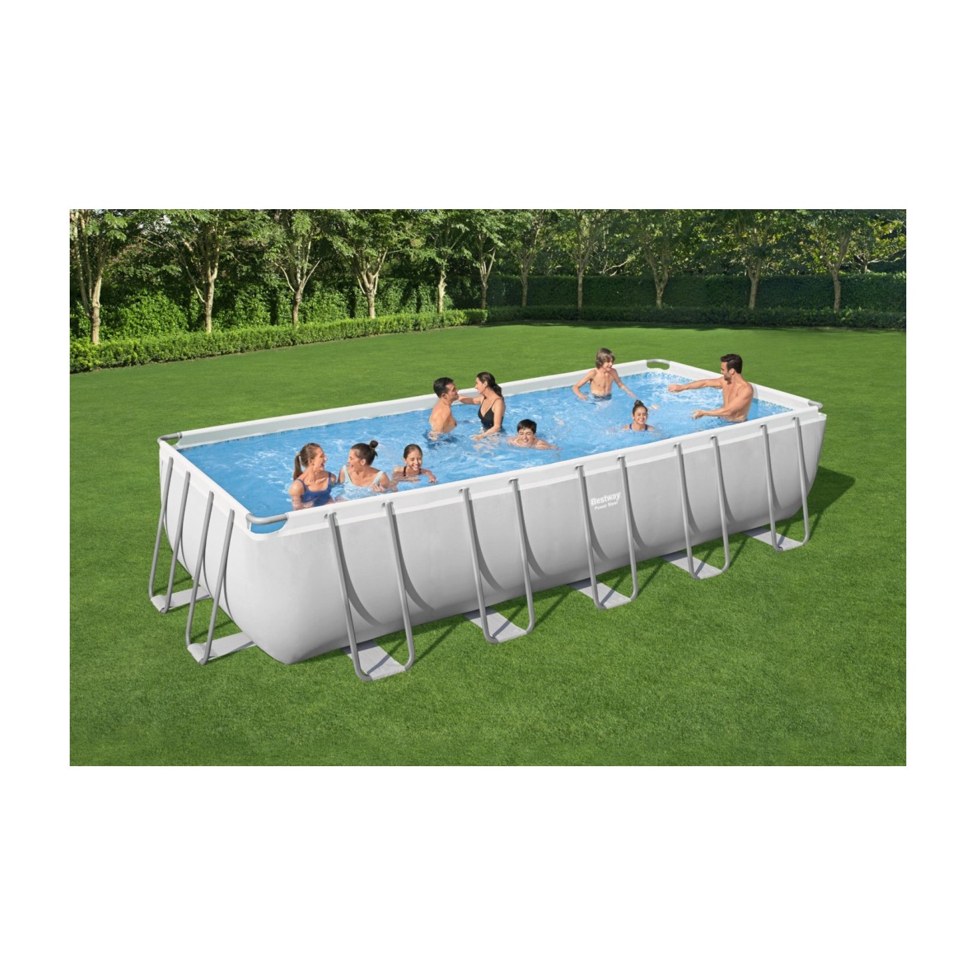 BESTWAY 640x274x132cm 21x9FT 6v1 rámový bazén Power Steel + pískové čerpadlo