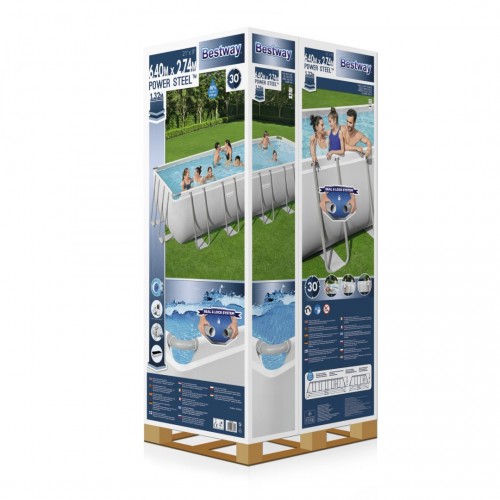 BESTWAY 640x274x132cm 21x9FT 6v1 rámový bazén Power Steel + pískové čerpadlo