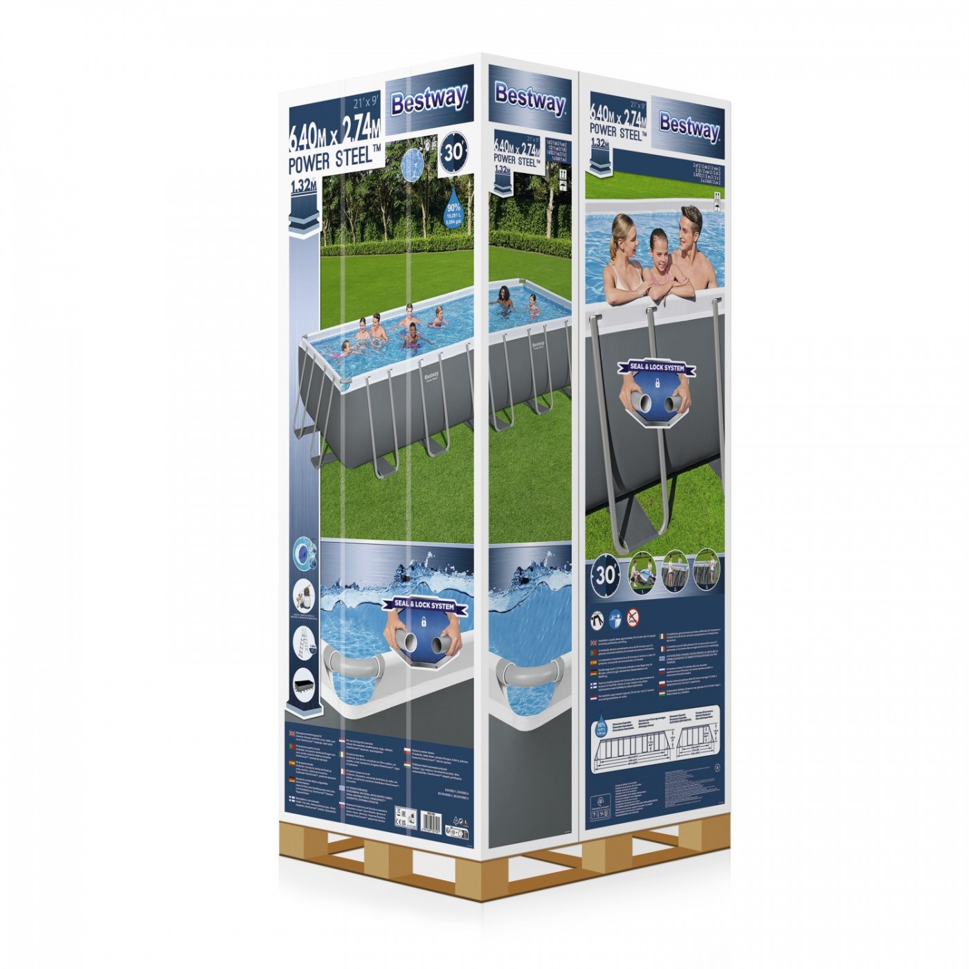 rámový bazén Power Steel 640x274x132 21x9FT BESTWAY 6v1 + Pískové čerpadlo
