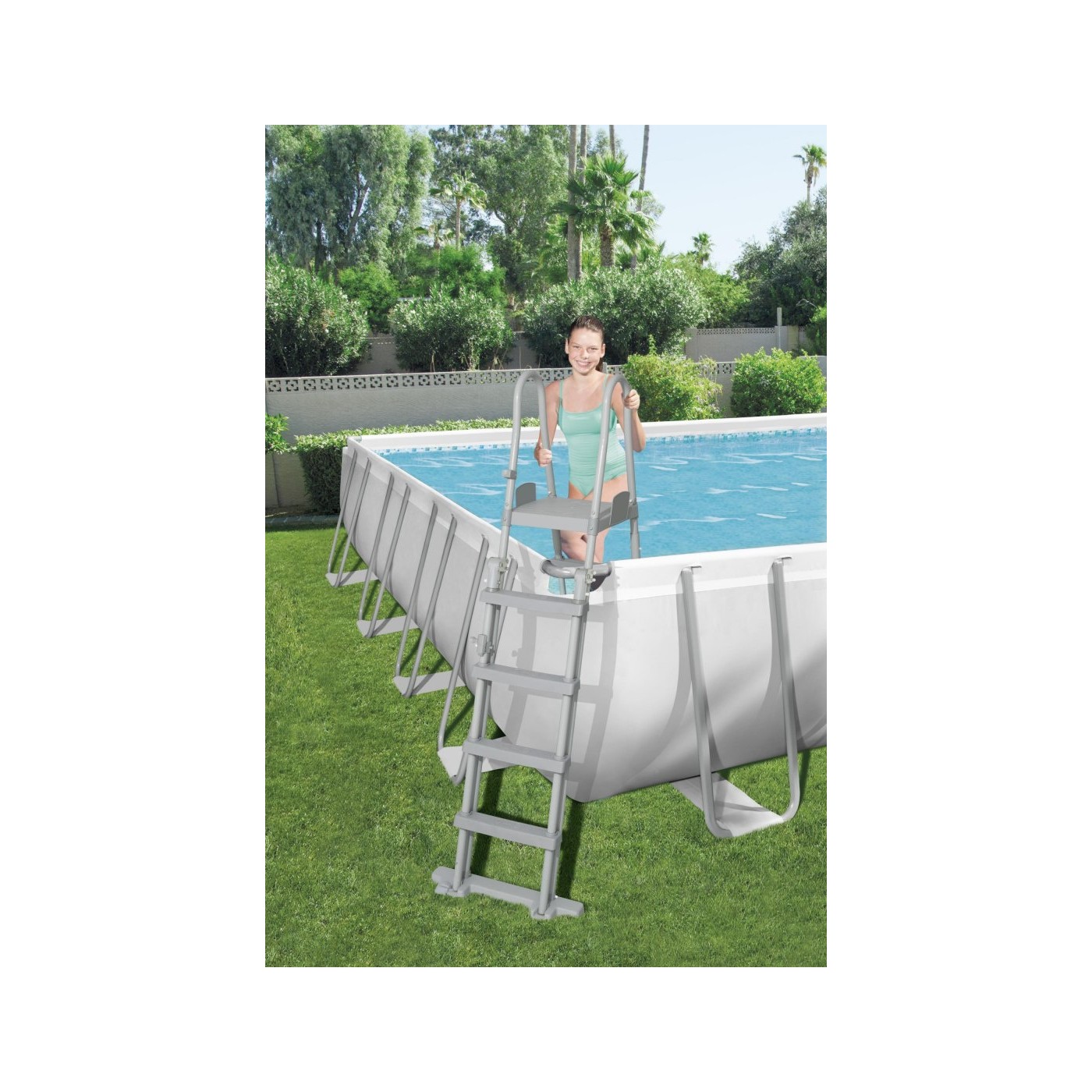 BESTWAY 6v1 rámový bazén Power Steel 956x488x132cm 31x16FT + pískové čerpadlo