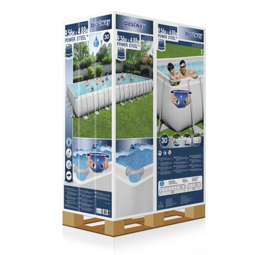 BESTWAY 6v1 rámový bazén Power Steel 956x488x132cm 31x16FT + pískové čerpadlo