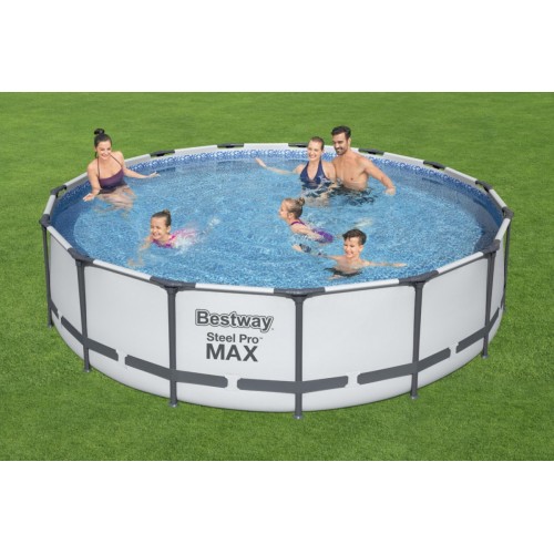 Steel Pro MAX 457x107 15 stop ocelový BAZÉN ŠEDÝ BESTWAY 5v1 + příslušenství