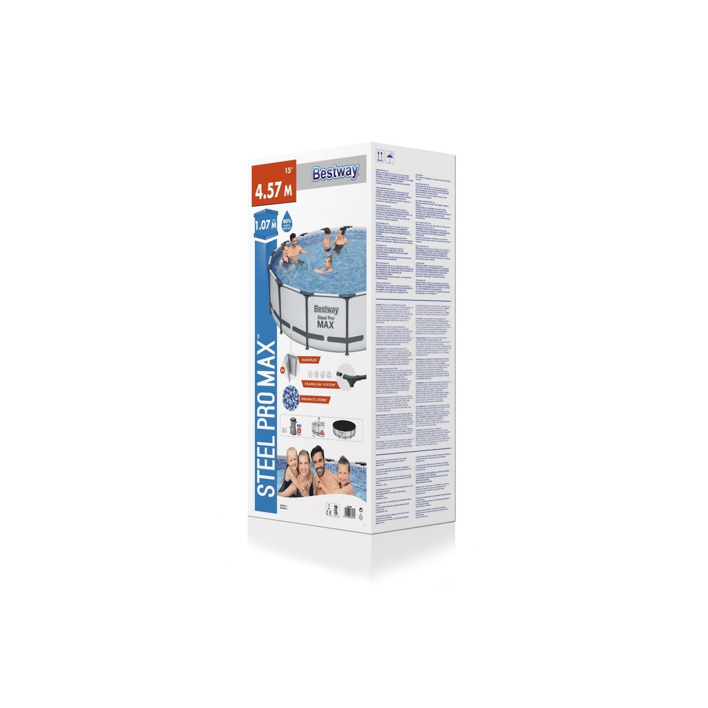 Steel Pro MAX 457x107 15 stop ocelový BAZÉN ŠEDÝ BESTWAY 5v1 + příslušenství