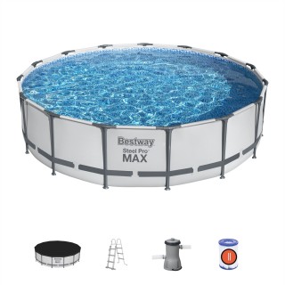 Steel Pro MAX 457X107 15 stop BESTWAY 5v1 Rack Bazénové čerpadlo Žebříkový kryt