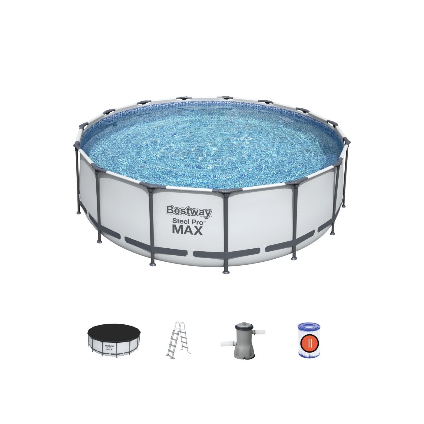 Steel Pro MAX 5in1 Rack POOL BESTWAY 457X122CM 15ft + Filtr pumpa + Doplňky
