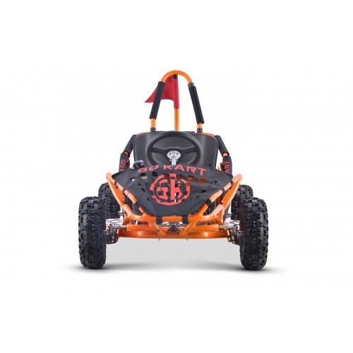 Gokart Fast Dragon na baterie motokárta oranžová 30km/h + motor 1000W + nafouknutá kola + nastavení sedadla + pásy