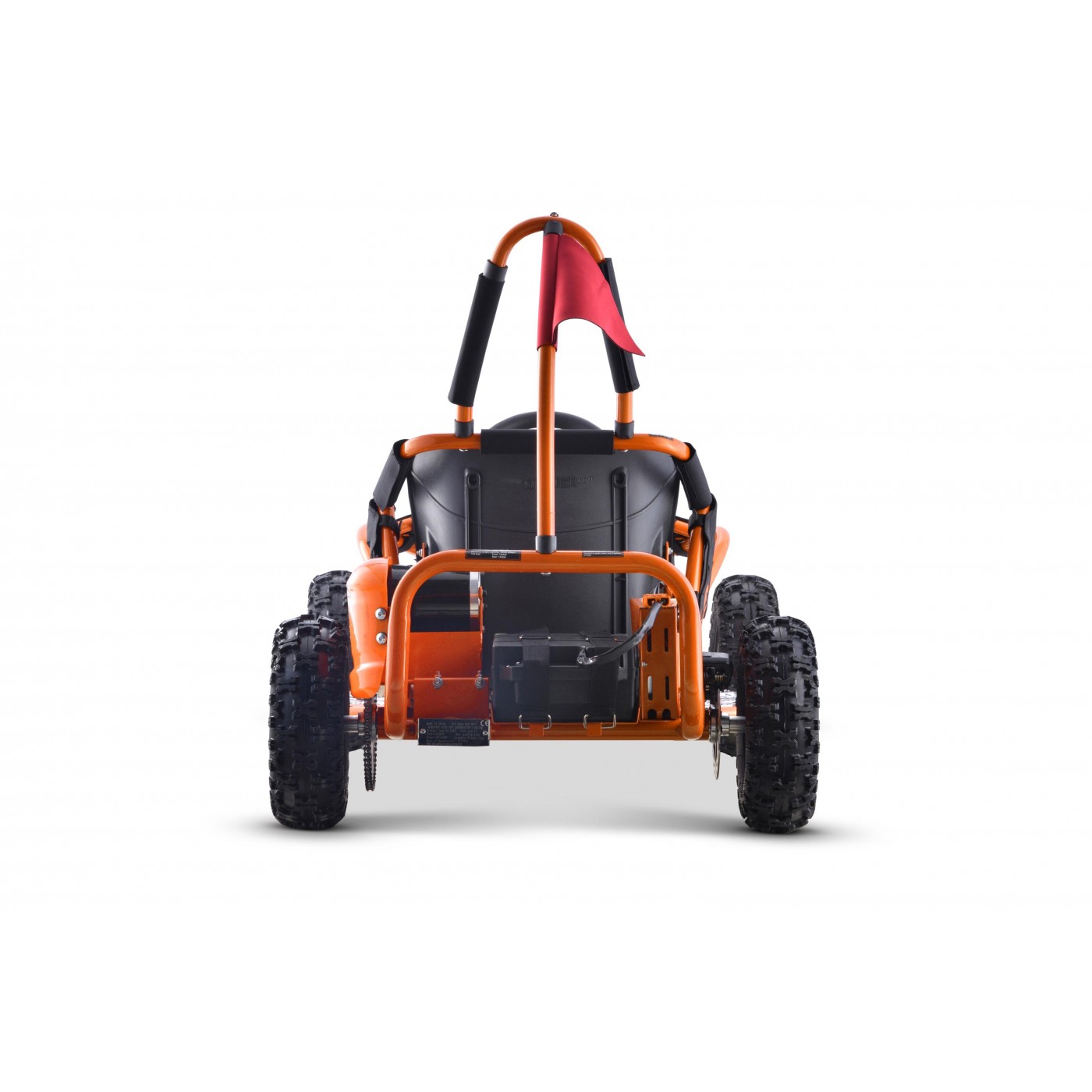 Gokart Fast Dragon na baterie motokárta oranžová 30km/h + motor 1000W + nafouknutá kola + nastavení sedadla + pásy