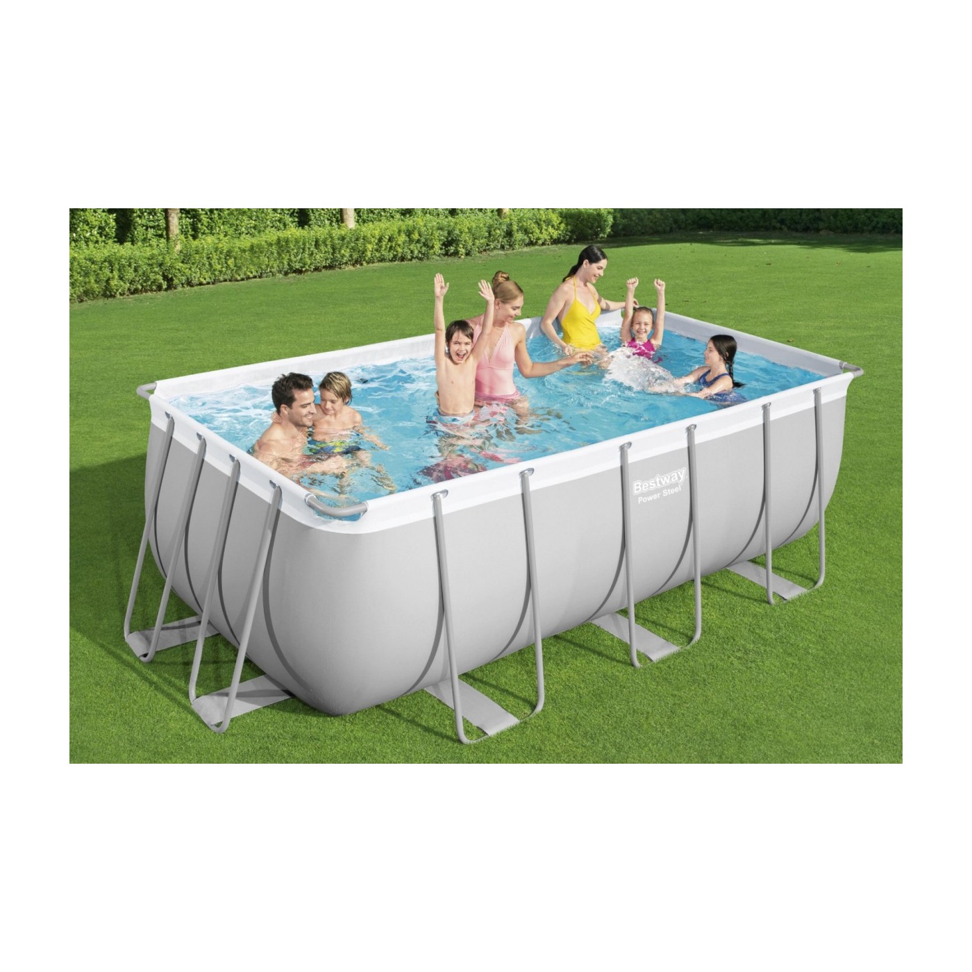 BESTWAY 5v1 rámový bazén Power Steel 412x201x122cm 13x6FT + pískové čerpadlo