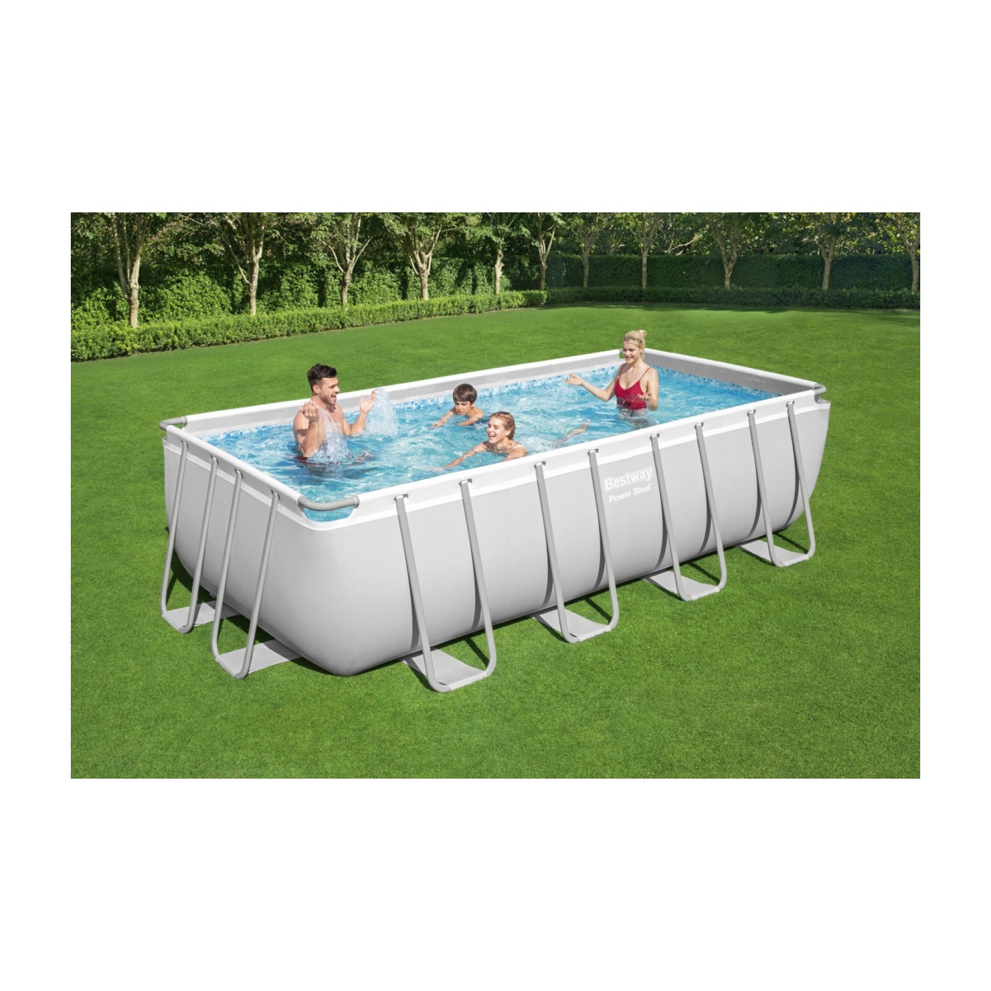 BAZÉN s ocelovým rámem BESTWAY 6v1 Power 488x244x122cm 16x8FT + pískové čerpadlo + příslušenství