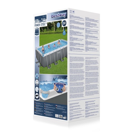 Power Steel Frame Pool 488x244x122 16x8FT BESTWAY 6v1 + Pískové čerpadlo