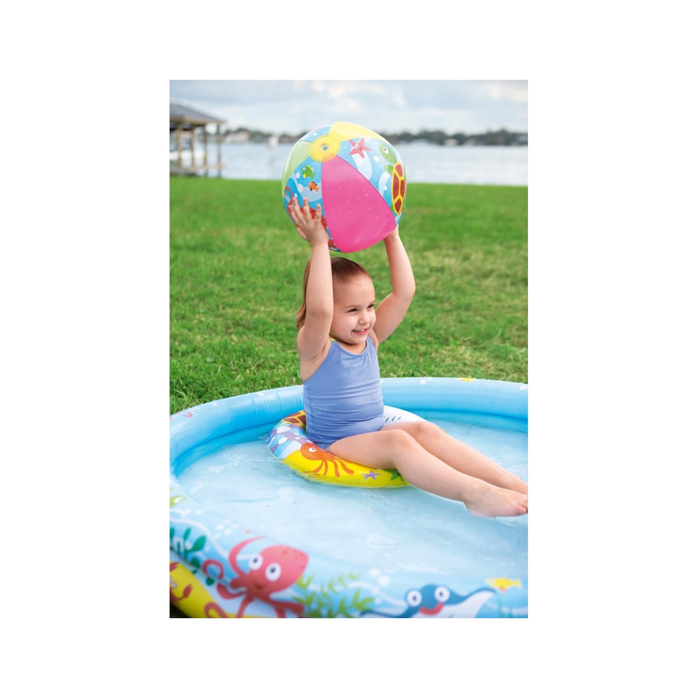 Nafukovací dětský bazén 3v1 122x20cm MARINE BESTWAY + Nafukovací kruh + Plážový míč