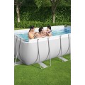 rámový bazén Power Steel 404x201x100 Šedá 13X6FT BESTWAY 6v1 Čerpadlový žebřík