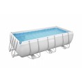 rámový bazén Power Steel 404x201x100 Šedá 13X6FT BESTWAY 6v1 Čerpadlový žebřík