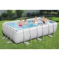rámový bazén Power Steel 404x201x100 Šedá 13X6FT BESTWAY 6v1 Čerpadlový žebřík