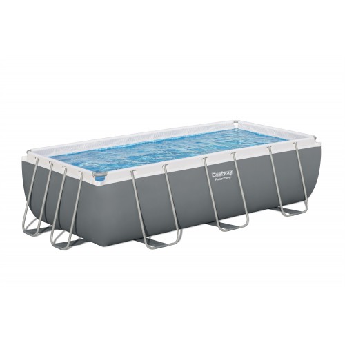 rámový bazén Power Steel 404x201x100 Tmavě šedá 13x6FT BESTWAY 6v1 + Pumpa + Žebřík