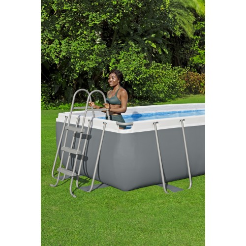 rámový bazén Power Steel 404x201x100 Tmavě šedá 13x6FT BESTWAY 6v1 + Pumpa + Žebřík