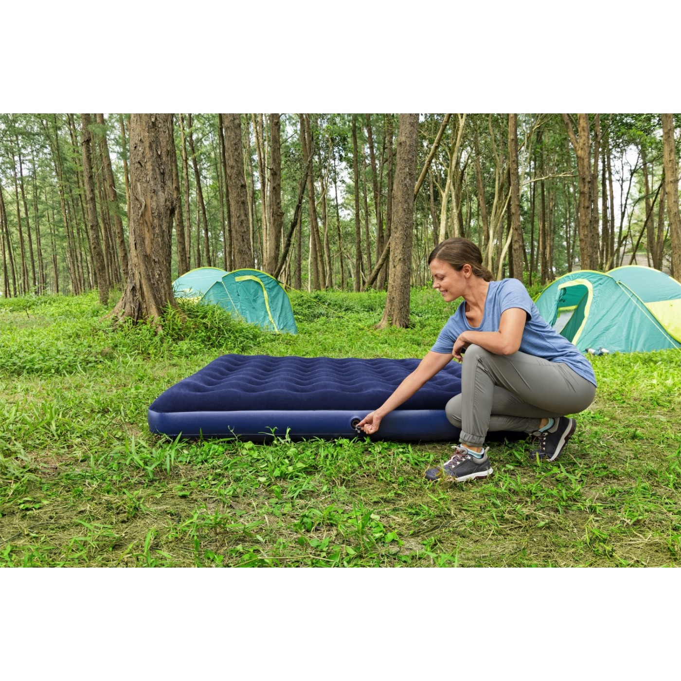 BESTWAY 203x183x22cm nafukovací matrace na spaní pro 2 osoby + opravná sada