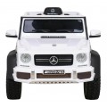 Baterie do auta Mercedes G63 AMG bílá + dálkové ovládání + 6 kol EVA + pomalý start + MP3 LED