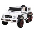 Baterie do auta Mercedes G63 AMG bílá + dálkové ovládání + 6 kol EVA + pomalý start + MP3 LED