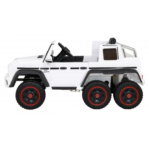 Baterie do auta Mercedes G63 AMG bílá + dálkové ovládání + 6 kol EVA + pomalý start + MP3 LED