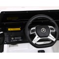 Baterie do auta Mercedes G63 AMG bílá + dálkové ovládání + 6 kol EVA + pomalý start + MP3 LED