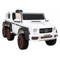 Baterie do auta Mercedes G63 AMG bílá + dálkové ovládání + 6 kol EVA + pomalý start + MP3 LED