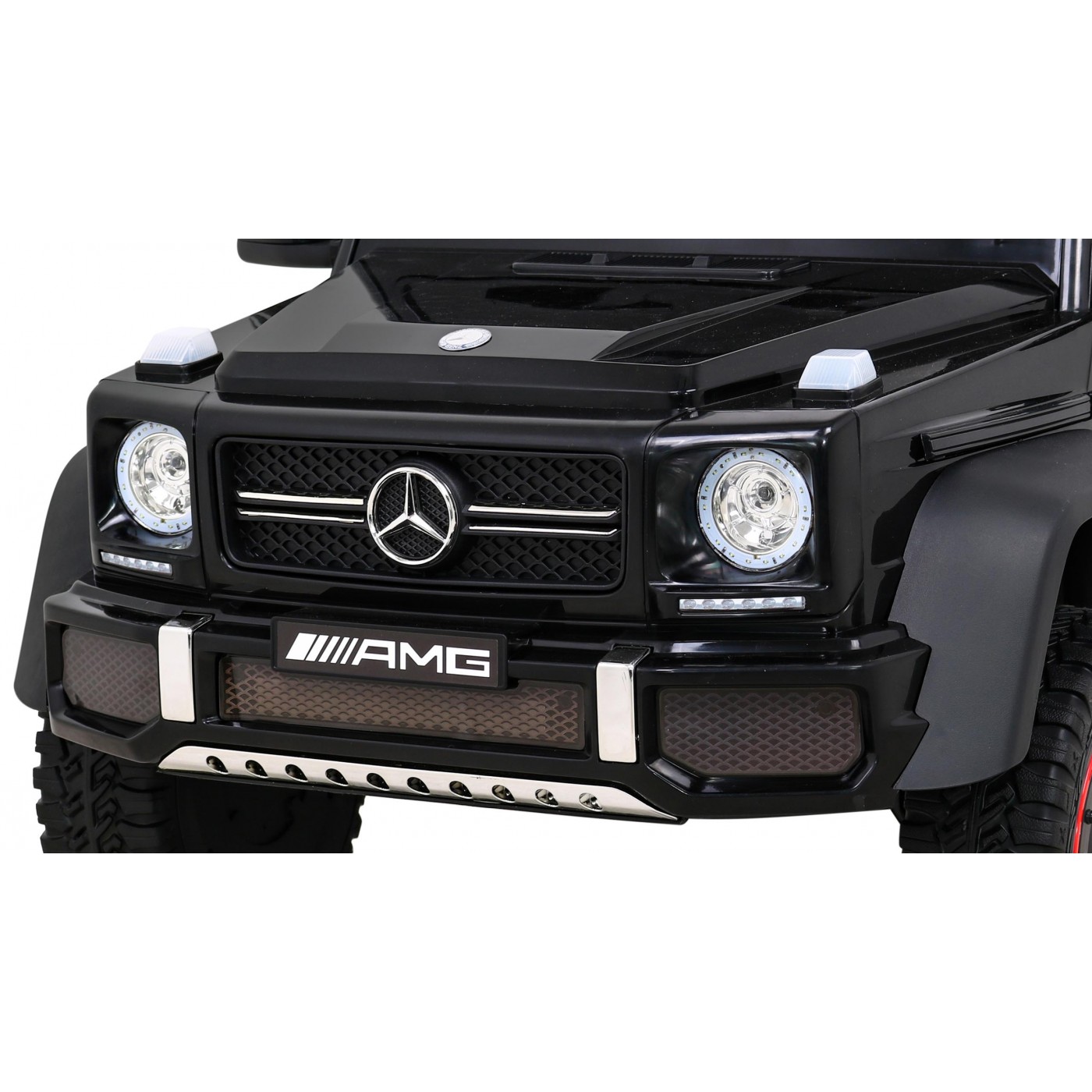 Mercedes G63 AMG autobaterie černá + dálkové ovládání + 6 kol EVA + pomalý start + MP3 LED