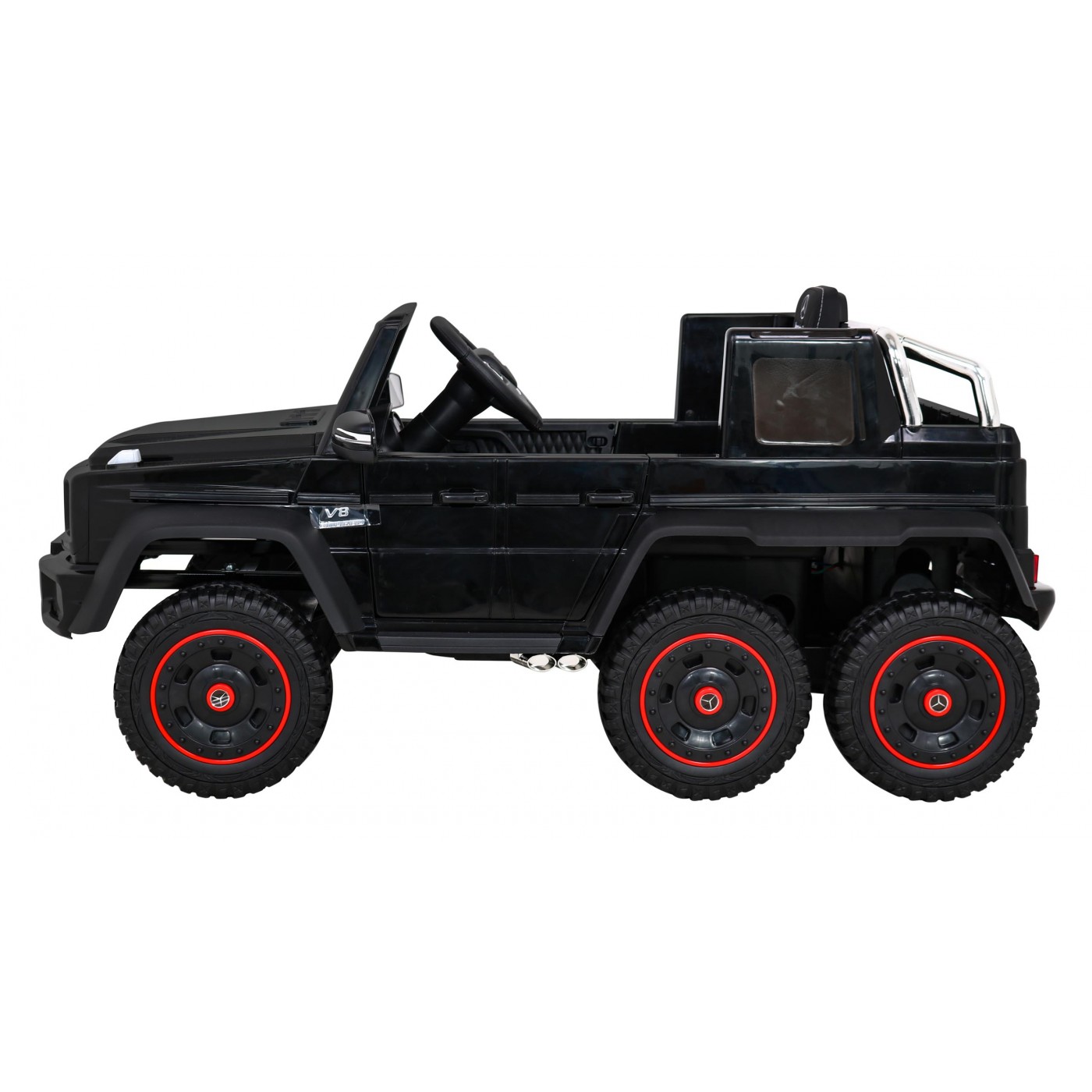 Mercedes G63 AMG autobaterie černá + dálkové ovládání + 6 kol EVA + pomalý start + MP3 LED