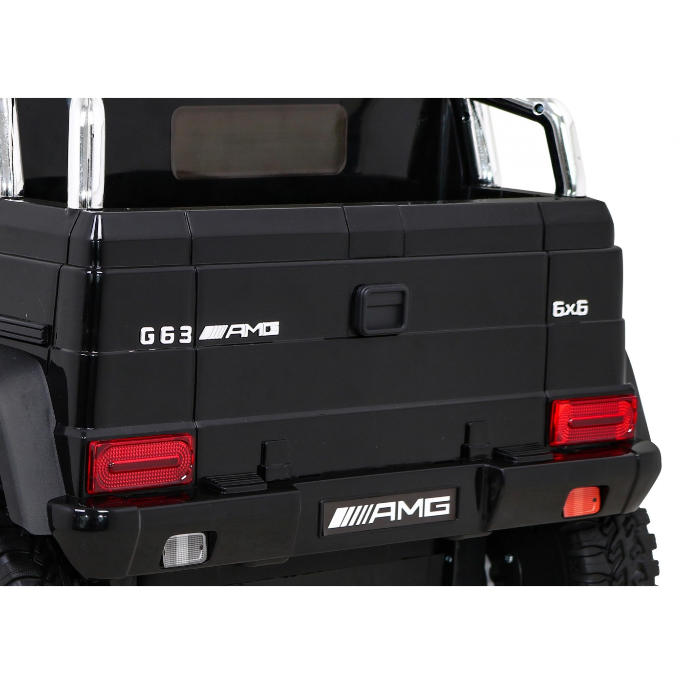 Mercedes G63 AMG autobaterie černá + dálkové ovládání + 6 kol EVA + pomalý start + MP3 LED