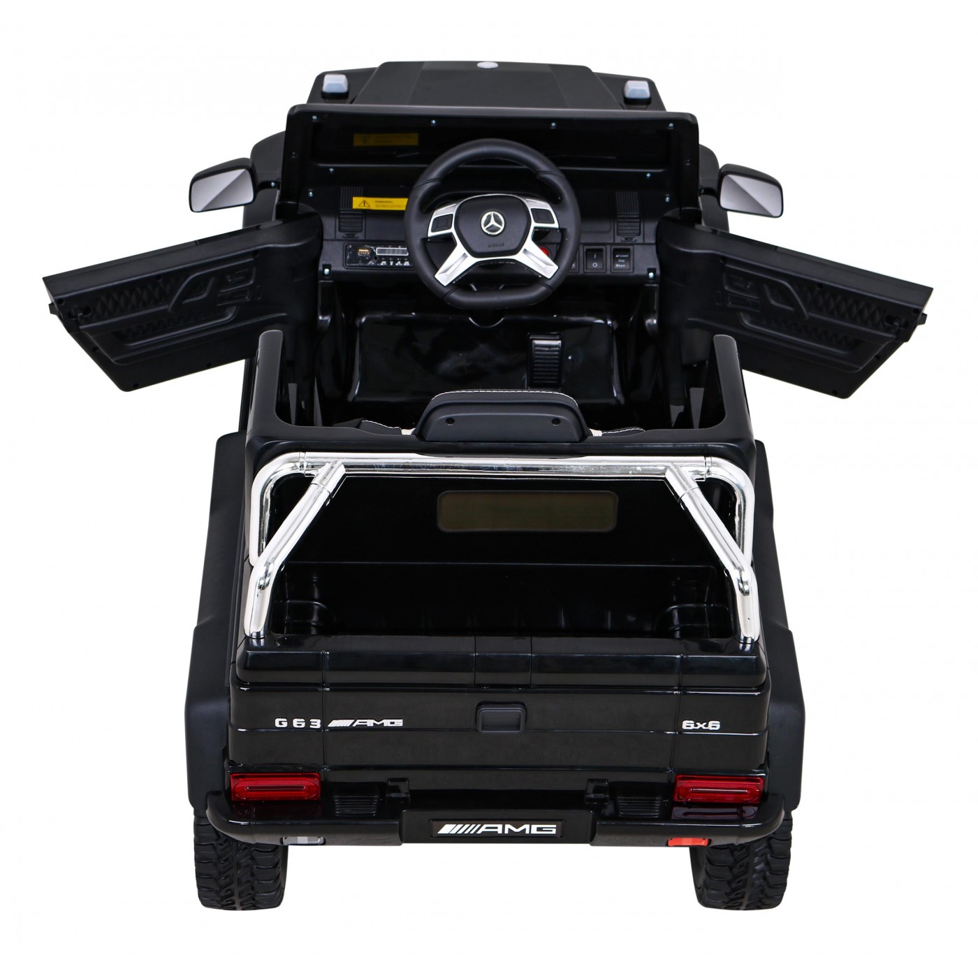 Mercedes G63 AMG autobaterie černá + dálkové ovládání + 6 kol EVA + pomalý start + MP3 LED