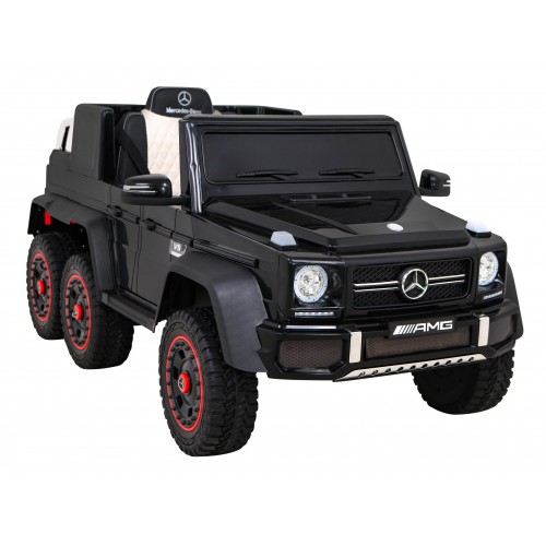 Mercedes G63 AMG autobaterie černá + dálkové ovládání + 6 kol EVA + pomalý start + MP3 LED
