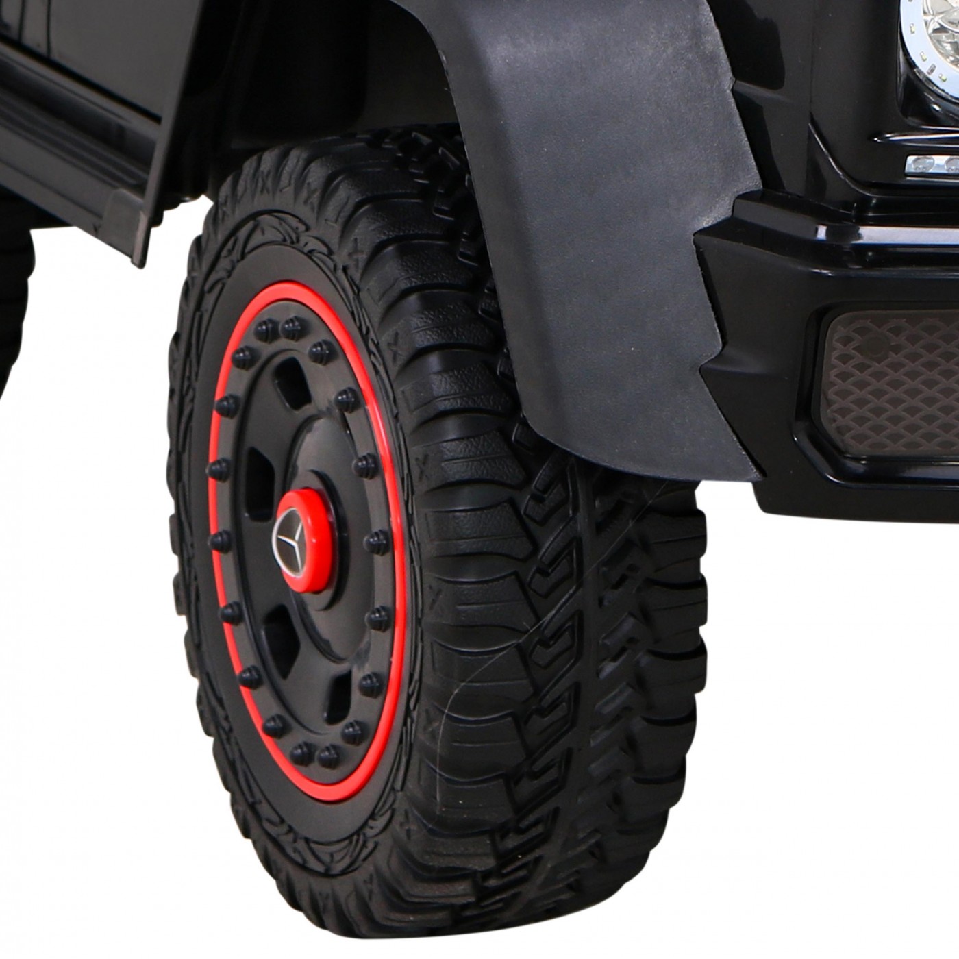 Mercedes G63 AMG autobaterie černá + dálkové ovládání + 6 kol EVA + pomalý start + MP3 LED