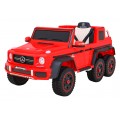 Autobaterie Mercedes G63 AMG červená + dálkové ovládání + 6 kol EVA + pomalý start + MP3 LED